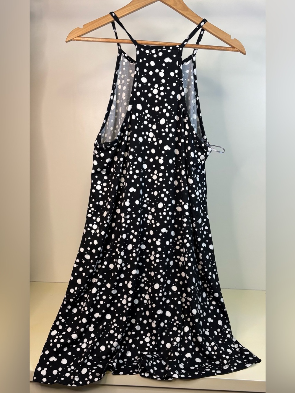NWOT French Grey Black and White Polka Dot Dress Sz Med - Picture 3 of 3
